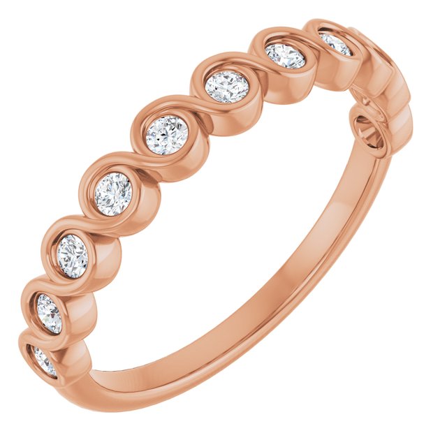 14K Rose Gold 1/4 CTW Marquise Diamond Anniversary Band