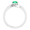 14K Yellow Natural Emerald & .04 CTW Natural Diamond Ring