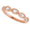 14K Rose Gold 1/4 CTW Marquise Diamond Anniversary Band