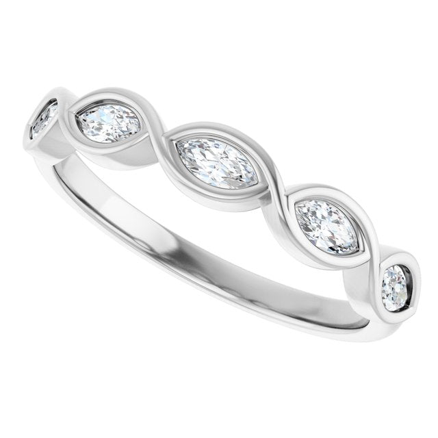 14K Rose 1/4 CTW Natural Diamond Anniversary Band