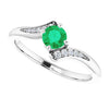 14K Yellow Natural Emerald & .04 CTW Natural Diamond Ring