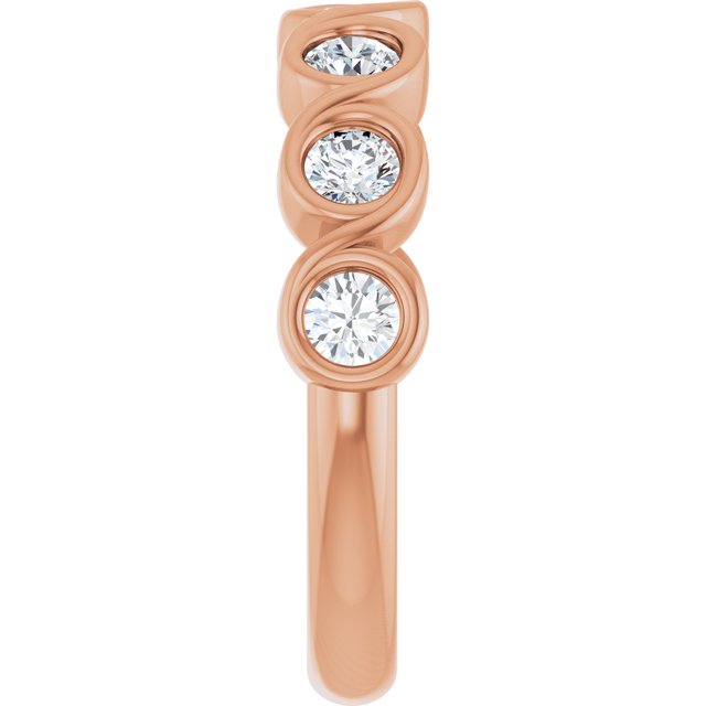 14K Rose Gold 1/4 CTW Marquise Diamond Anniversary Band