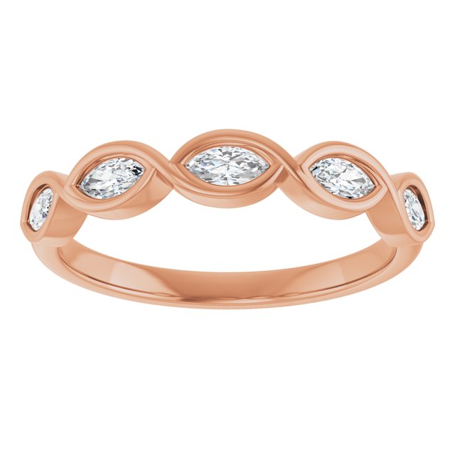 14K Rose 1/4 CTW Natural Diamond Anniversary Band