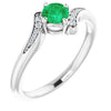 14K Yellow Natural Emerald & .04 CTW Natural Diamond Ring