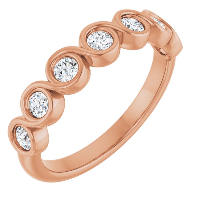 14K Rose Gold 1/4 CTW Marquise Diamond Anniversary Band