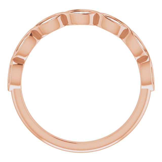 14K Rose Gold 1/4 CTW Marquise Diamond Anniversary Band