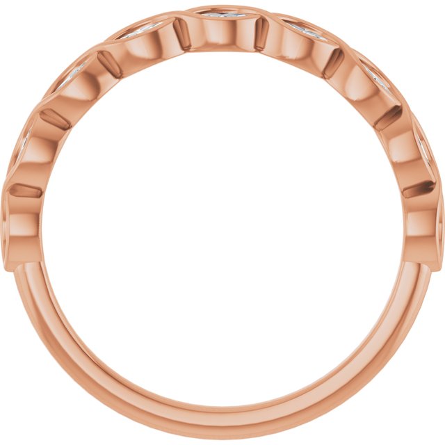 14K Rose Gold 1/4 CTW Marquise Diamond Anniversary Band