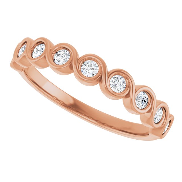 14K Rose 1/4 CTW Natural Diamond Anniversary Band