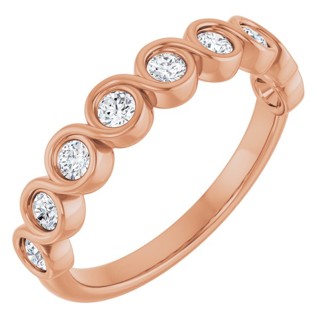 14K Rose Gold 1/4 CTW Marquise Diamond Anniversary Band