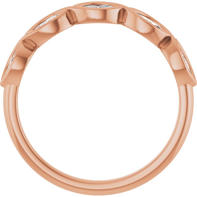 14K Rose Gold 1/4 CTW Marquise Diamond Anniversary Band