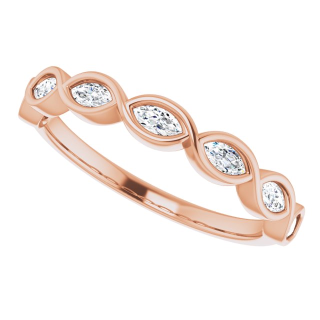 14K Rose 1/4 CTW Natural Diamond Anniversary Band