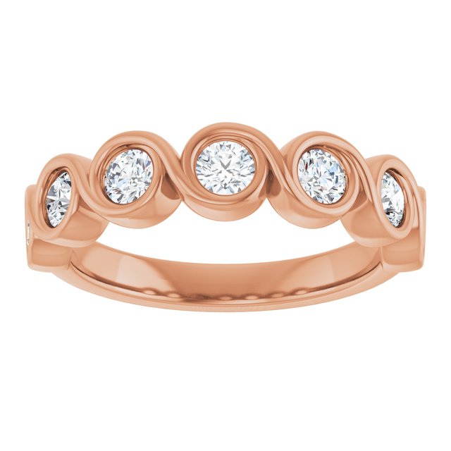 14K Rose 1/4 CTW Natural Diamond Anniversary Band