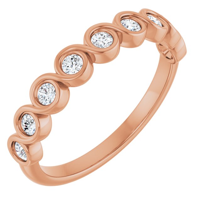 14K Rose Gold 1/4 CTW Marquise Diamond Anniversary Band