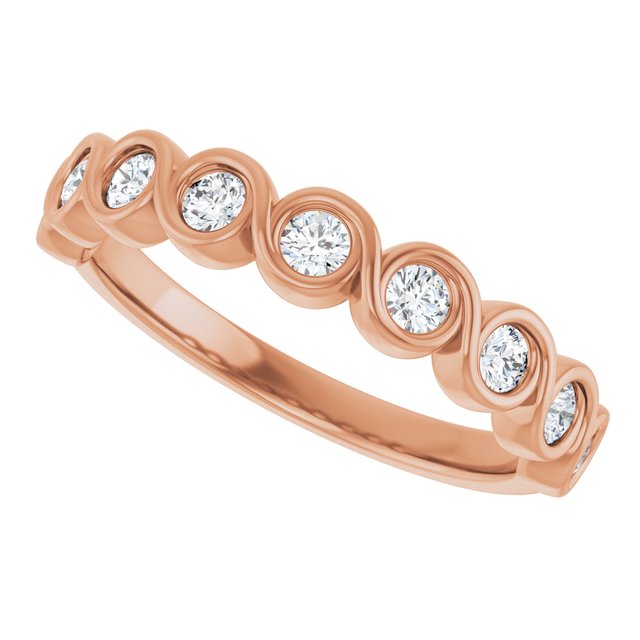 14K Rose Gold 1/4 CTW Marquise Diamond Anniversary Band