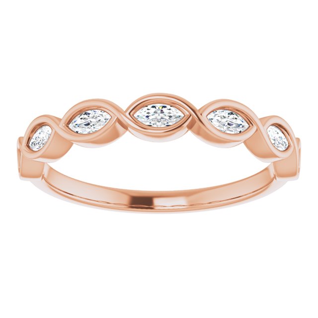 14K Rose 1/4 CTW Natural Diamond Anniversary Band