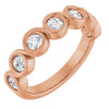 14K Rose Gold 1/4 CTW Marquise Diamond Anniversary Band