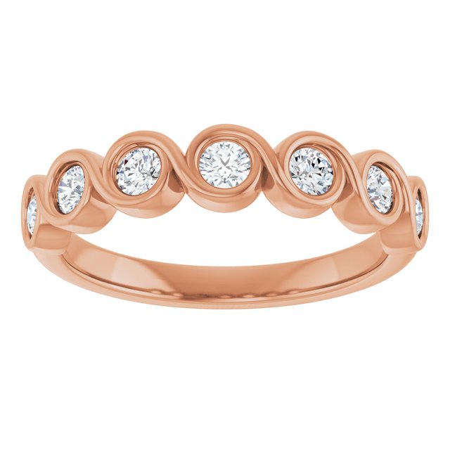 14K Rose 1/4 CTW Natural Diamond Anniversary Band