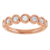 14K Rose Gold 1/4 CTW Marquise Diamond Anniversary Band