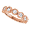 14K Rose Gold 1/4 CTW Marquise Diamond Anniversary Band