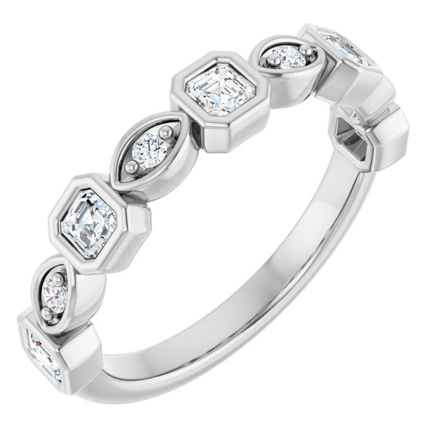 14K Rose 3/8 CTW Natural Diamond Anniversary Band