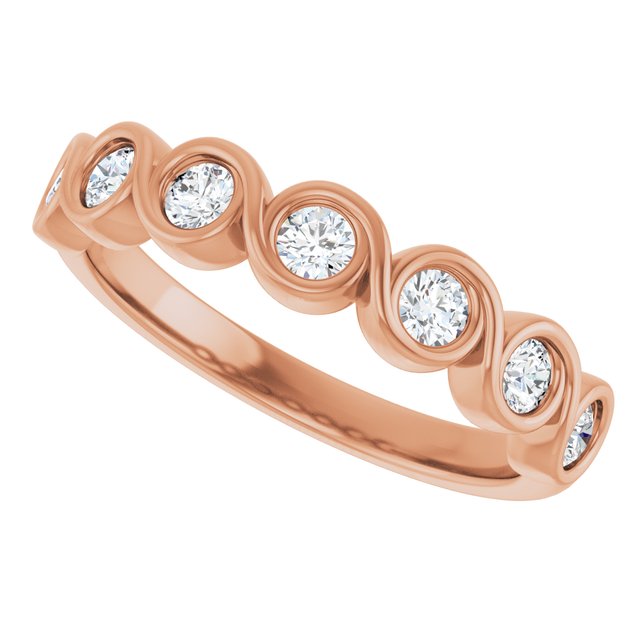 14K Rose Gold 1/4 CTW Marquise Diamond Anniversary Band