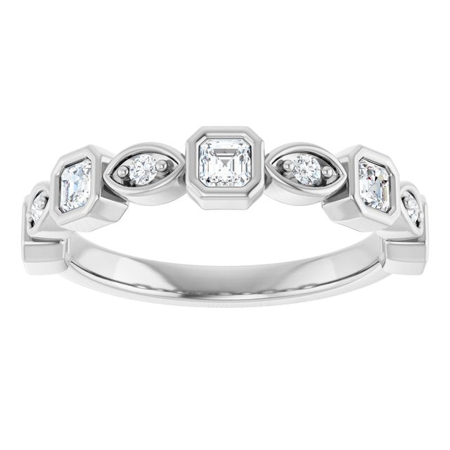 14K Rose 3/8 CTW Natural Diamond Anniversary Band