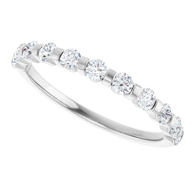 14K Rose 5/8 CTW Natural Diamond Anniversary Band