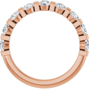 14K Rose Gold Asscher-Cut Diamond Anniversary Ring with 5/8 CTW Natural Diamonds