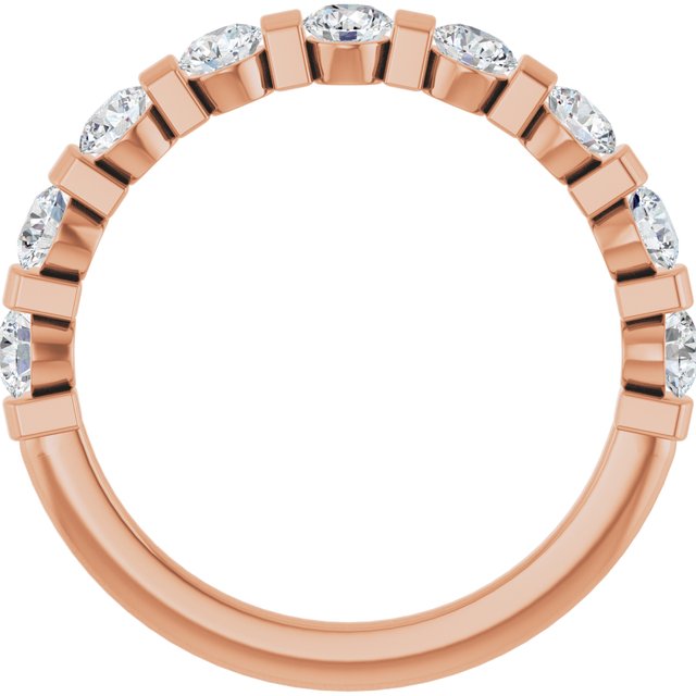 14K Rose Gold 5/8 CTW Asscher-Cut Diamond Anniversary Ring