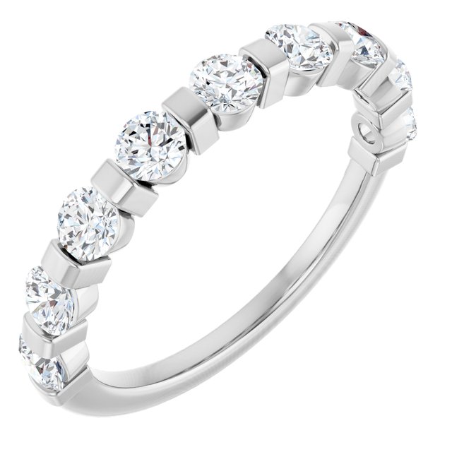 14K Rose 5/8 CTW Natural Diamond Anniversary Band