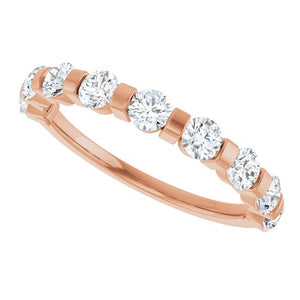 14K Rose Gold Asscher-Cut Diamond Anniversary Ring with 5/8 CTW Natural Diamonds