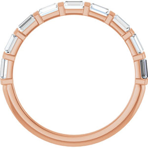 14K Rose Gold Asscher-Cut Diamond Anniversary Ring with 5/8 CTW Natural Diamonds