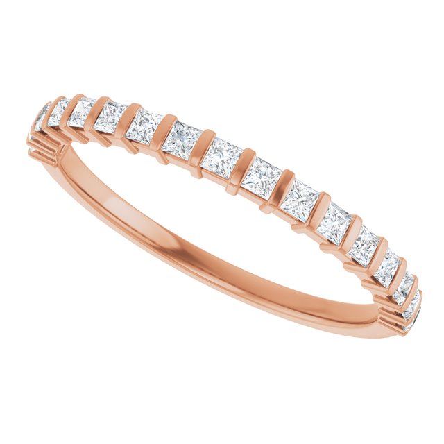 14K Rose 5/8 CTW Natural Diamond Anniversary Band