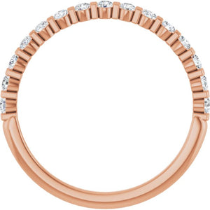 14K Rose Gold Asscher-Cut Diamond Anniversary Ring with 5/8 CTW Natural Diamonds