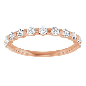 14K Rose Gold Asscher-Cut Diamond Anniversary Ring with 5/8 CTW Natural Diamonds