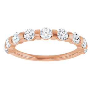 14K Rose Gold Asscher-Cut Diamond Anniversary Ring with 5/8 CTW Natural Diamonds