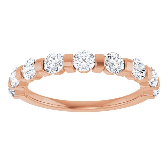 14K Rose 5/8 CTW Natural Diamond Anniversary Band