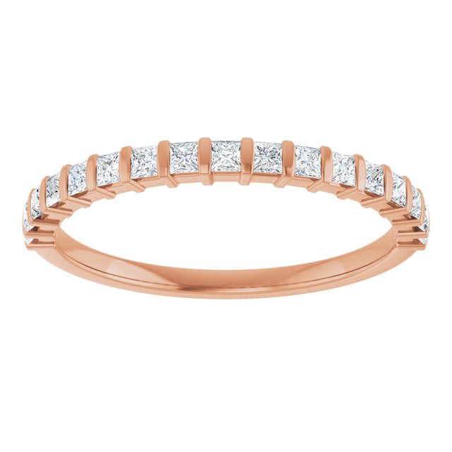 14K Rose 5/8 CTW Natural Diamond Anniversary Band