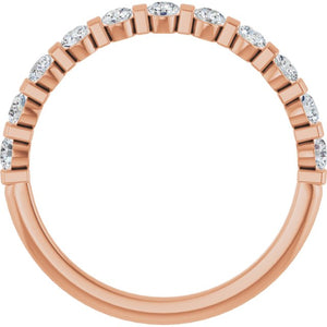 14K Rose Gold Asscher-Cut Diamond Anniversary Ring with 5/8 CTW Natural Diamonds