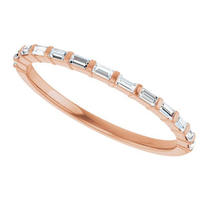 14K Rose Gold Asscher-Cut Diamond Anniversary Ring with 5/8 CTW Natural Diamonds