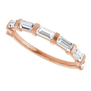 14K Rose Gold Asscher-Cut Diamond Anniversary Ring with 5/8 CTW Natural Diamonds