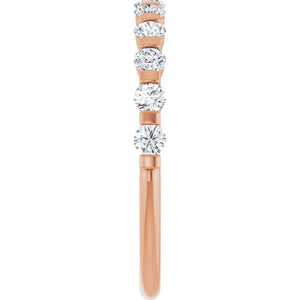 14K Rose Gold Asscher-Cut Diamond Anniversary Ring with 5/8 CTW Natural Diamonds