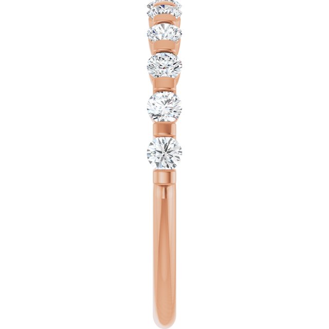 14K Rose Gold 5/8 CTW Asscher-Cut Diamond Anniversary Ring