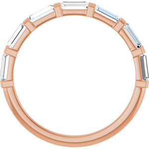 14K Rose Gold Asscher-Cut Diamond Anniversary Ring with 5/8 CTW Natural Diamonds