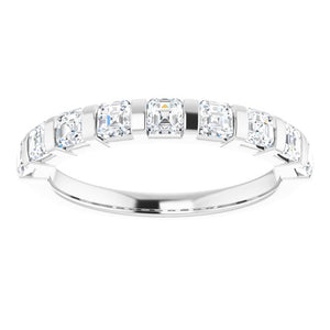 14K Rose Gold Asscher-Cut Diamond Anniversary Ring with 5/8 CTW Natural Diamonds