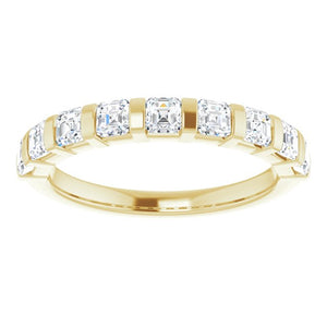 14K Rose Gold Asscher-Cut Diamond Anniversary Ring with 5/8 CTW Natural Diamonds