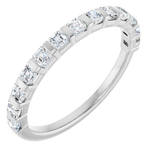 14K Rose Gold Asscher-Cut Diamond Anniversary Ring with 5/8 CTW Natural Diamonds