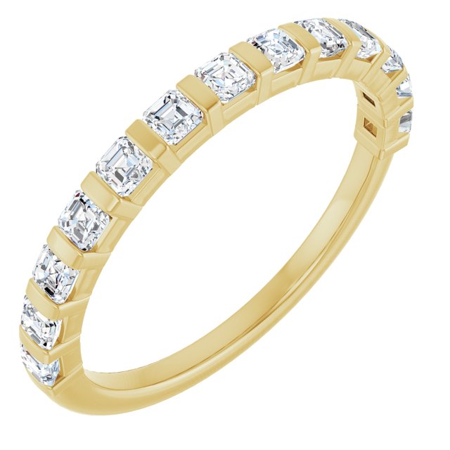 14K Rose Gold 5/8 CTW Asscher-Cut Diamond Anniversary Ring