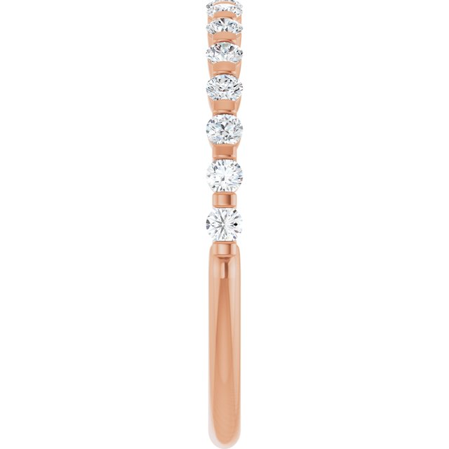 14K Rose 5/8 CTW Natural Diamond Anniversary Band