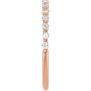 14K Rose Gold Asscher-Cut Diamond Anniversary Ring with 5/8 CTW Natural Diamonds